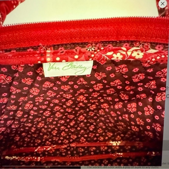 New Vera Bradley retired Mesa Red Bandana Paisley messenger bag laptop bag - Picture 5 of 8